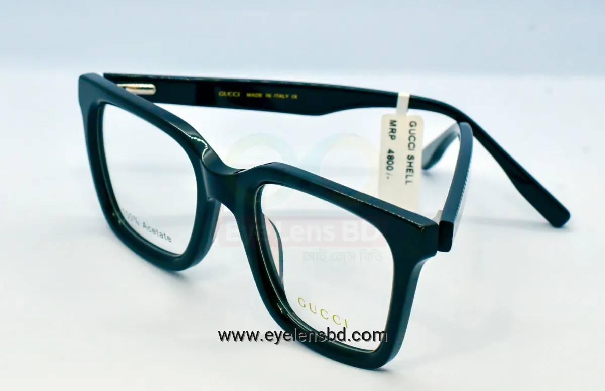 Gucci Premium Black Acetate Rectangular Eyeglass Frame | Unisex Optical Frame