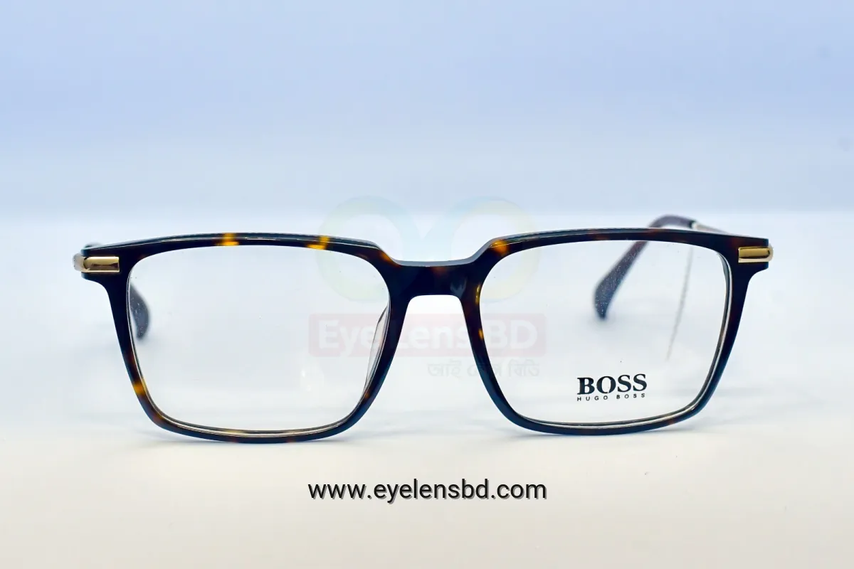 BOSS by Hugo Boss Rectangular Havana Full Rim Eyeglass Frame for Men