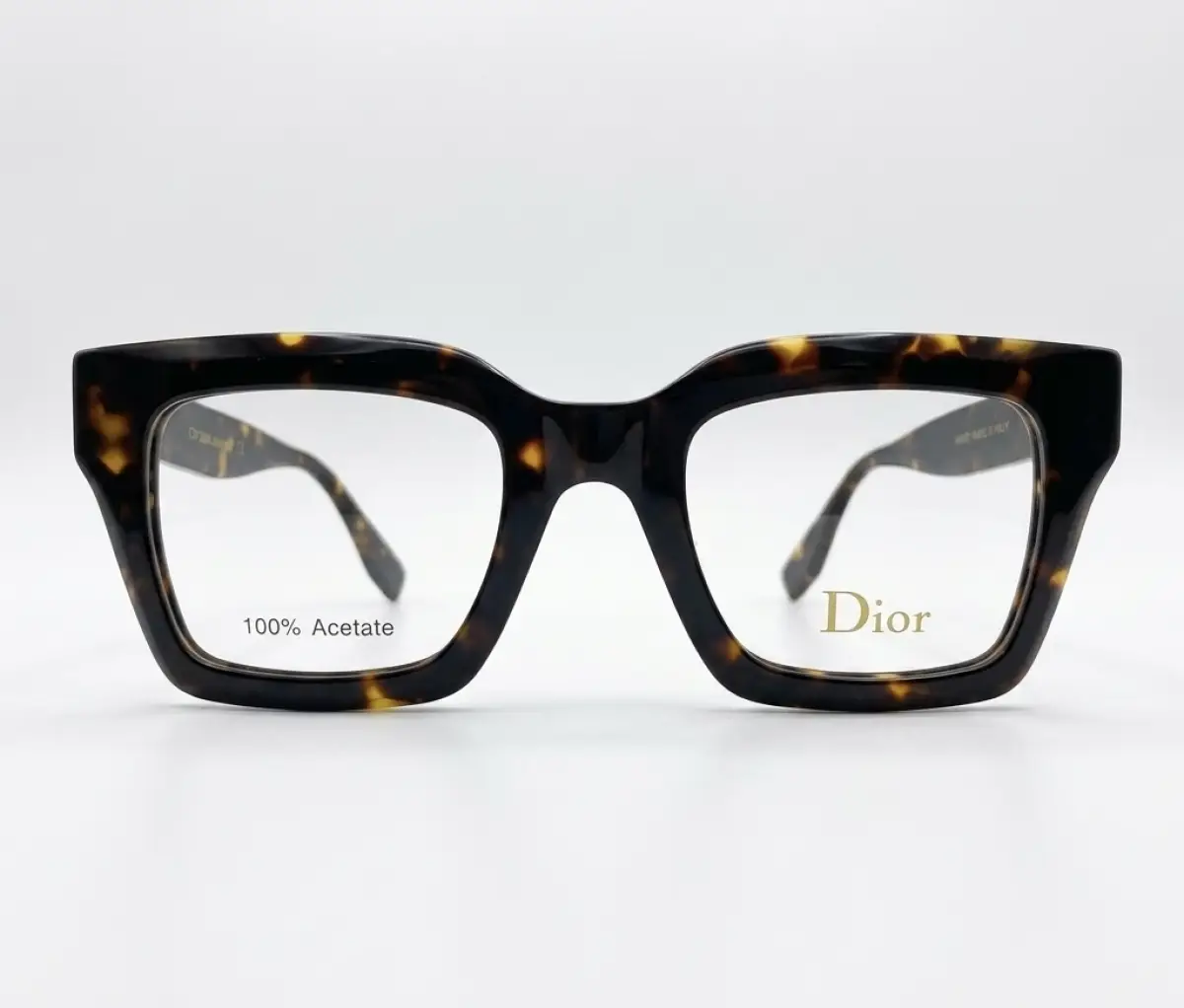 Dior Premium Acetate Square Eyeglass Frame – Black & Havana | Unisex